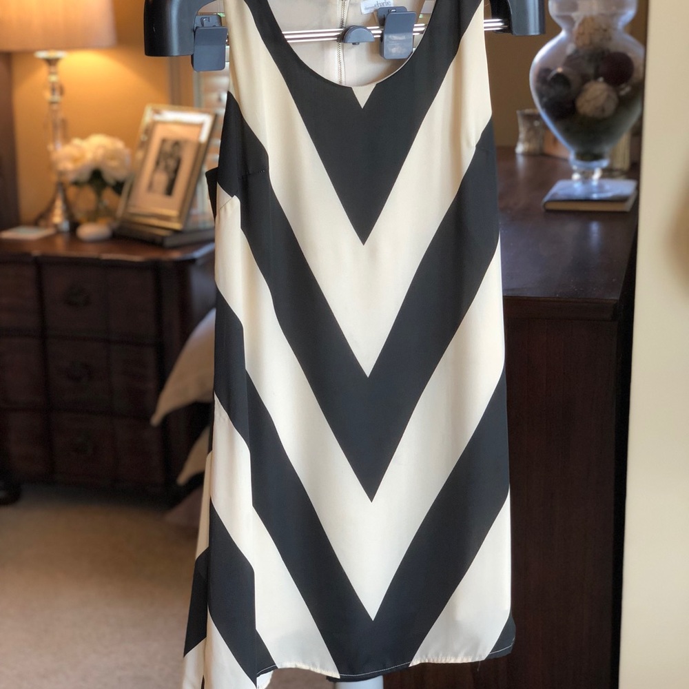 Black & cream chevron patterned dress.